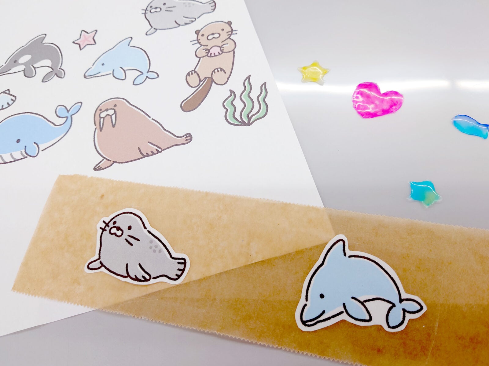 海の生き物シール